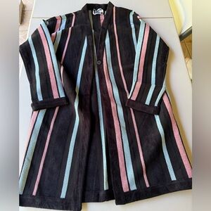 Fausto Puglisi - Striped Black, Pink, and Blue Women's Coat size M
